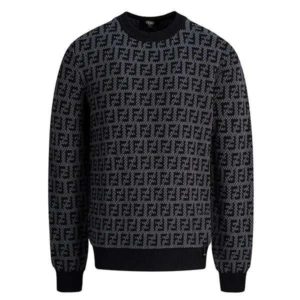 Áo Len Fendi FF Monogram Intarsia Grey FZX034 AKFS F1HXU Màu Đen Xám - Thời trang - Vua Hàng Hiệu