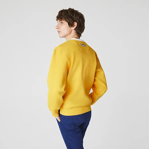 Áo Len Lacoste Men's Colorblock Cotton Blend Crew Neck Sweatshirt SH2185 G8Y Màu Vàng Size S