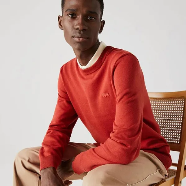 Áo Len Lacoste Men’s Crew Neck Cotton And Cashmere Sweater AH9017 67G Màu Đỏ Size S
