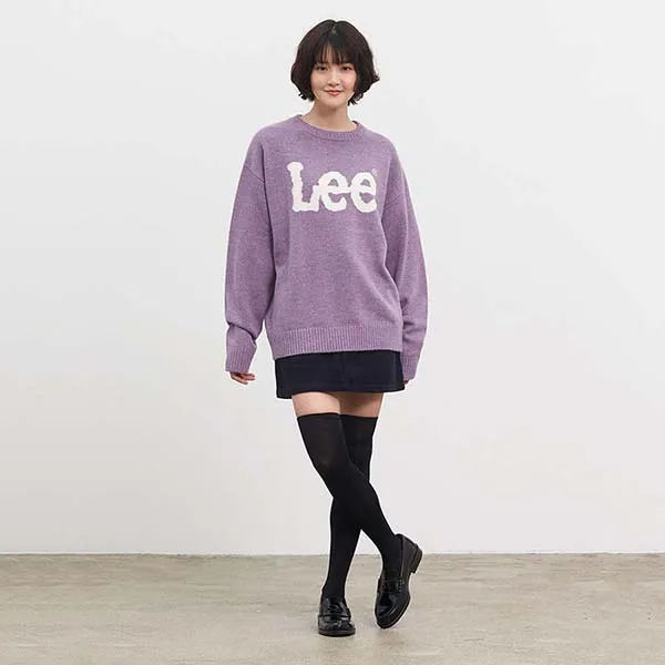 Áo Len Lee Big Twitch Logo Pullover Knit Lavender Màu Tím - 3