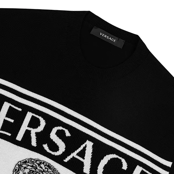 Áo Len Versace Logo Printed Black 1002719 1A01993 BG 1B000 Màu Đen - Thời trang - Vua Hàng Hiệu