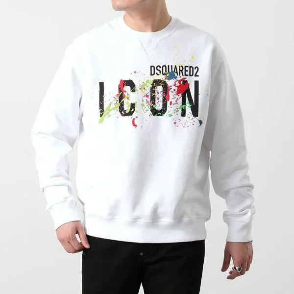 Áo Nỉ Dsquared2 Icon Splatter Sweatshirt S79GU0073 S25516 100 Màu Trắng Size M