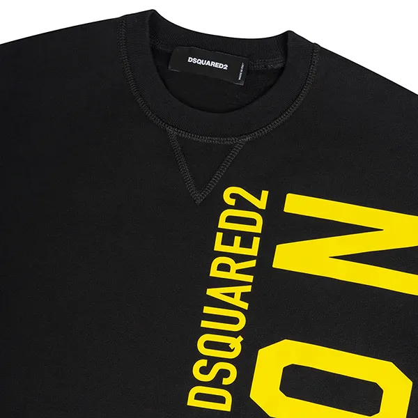 Áo Nỉ Dsquared2 Logo Icon Print In Black S79GU0087 S25516 968Y Màu Đen Size M