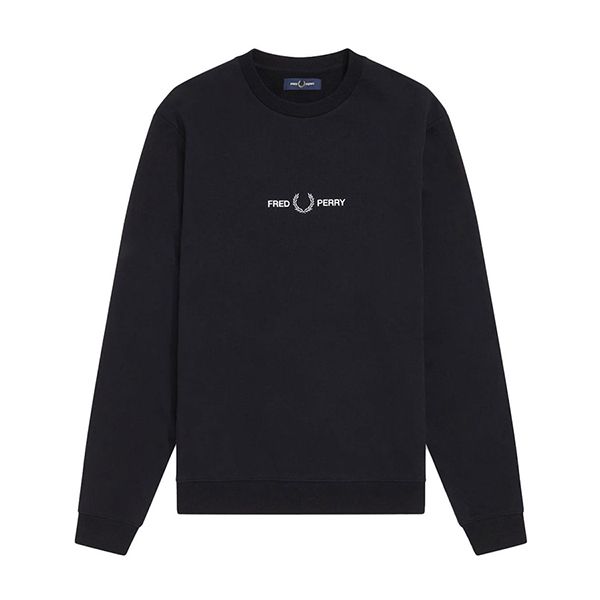 Áo Nỉ Fred Perry Embroidered Sweatshirt Black M8629 Màu Đen Size S - 1