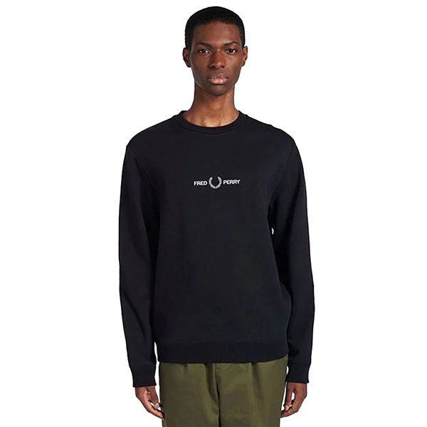 Áo Nỉ Fred Perry Embroidered Sweatshirt Black M8629 Màu Đen Size S - 3