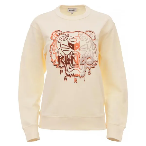Áo Nỉ Kenzo Beige Logo Tiger Classic FC62SW8244XF 04 Màu Be Size S