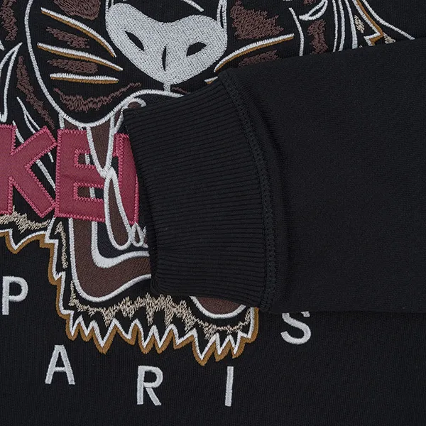 Áo Nỉ Kenzo Icon Tiger Embroidered 4XA 5SW123 Màu Đen Size S