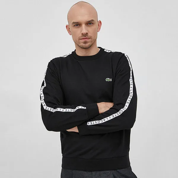 Áo Nỉ Lacoste Sport Tape Sleeve Crew Neck Sweatshirt Màu Đen Size M - Thời trang - Vua Hàng Hiệu