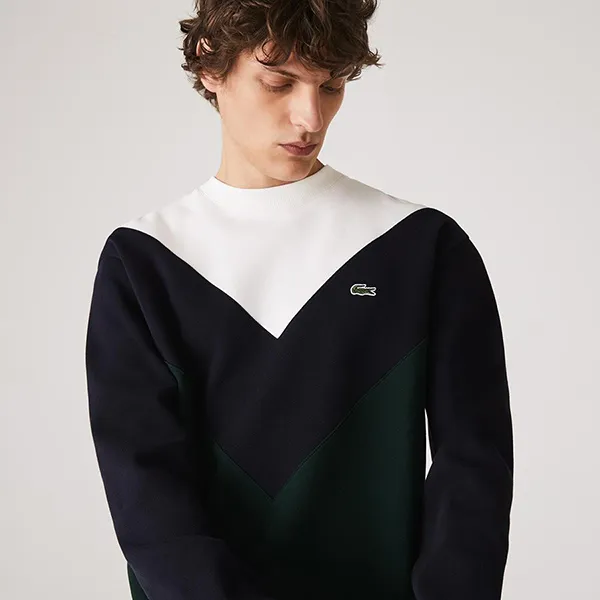 Áo Nỉ Lacoste Sweatshirt Men's SH2185 FFY Màu Xanh Navy Size XS
