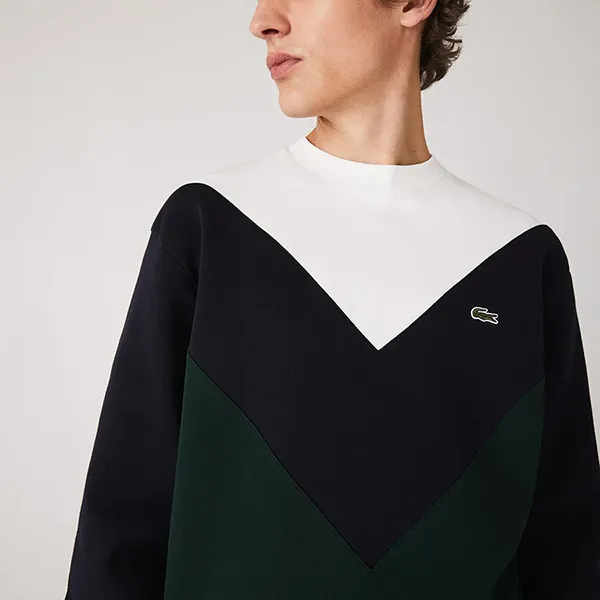 Áo Nỉ Lacoste Sweatshirt Men's SH2185 FFY Màu Xanh Navy Size XS