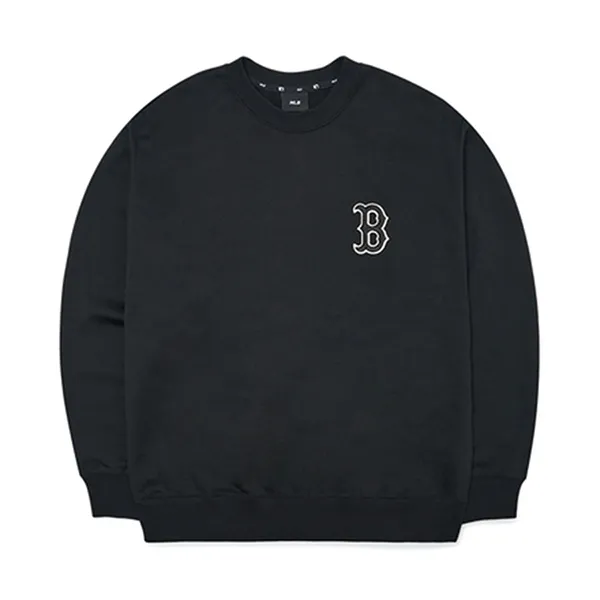 Áo Nỉ Sweater MLB Checkerboard Big Logo Overfit Sweatshirt Boston Red Sox 3AMTO0226-43BKS Màu Đen Size XL