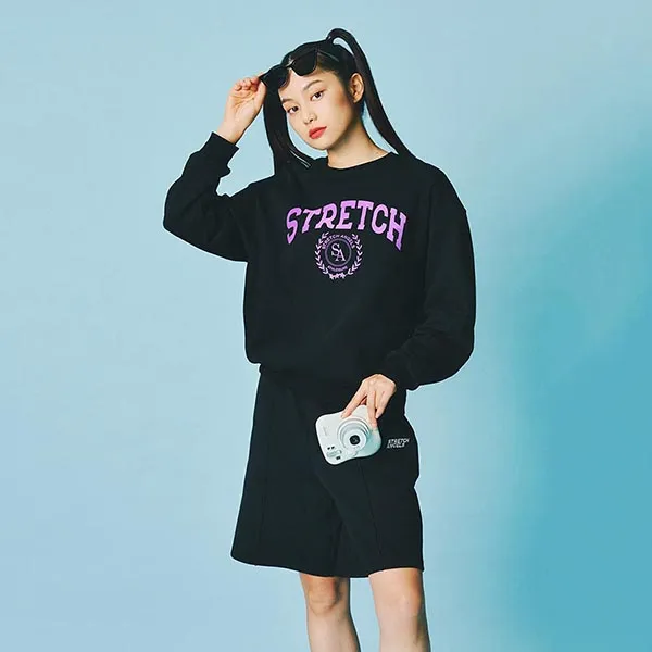 Áo Nỉ Sweater Stretch Angels Man-To-Man Màu Đen