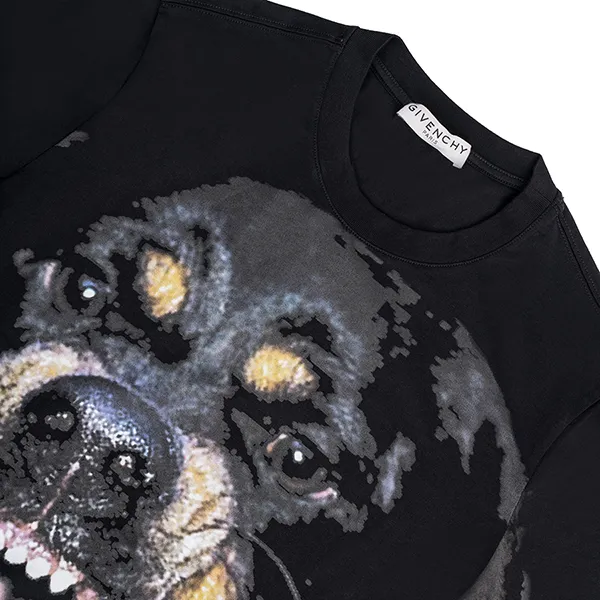 Áo Phông Givenchy Rottweiler Printed BM705K3Y1P 001 Màu Đen Size L