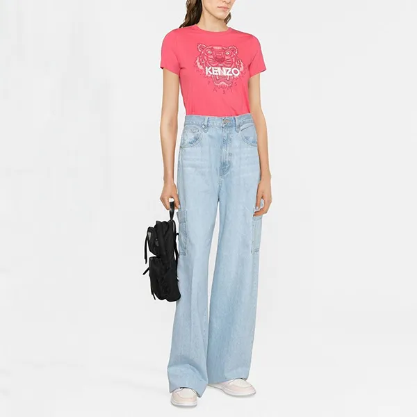 Áo Phông Kenzo Logo Tiger Classic Printed FC62TS8464YM 28 Màu Hồng Size L