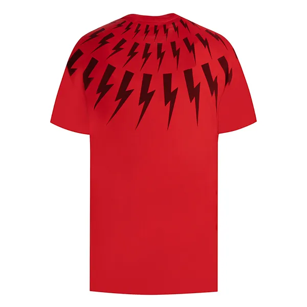 Áo Phông Neil Barrett Red Fair-Isle Thunderbolt Printed PBJT007ST510S-3486 Màu Đỏ Size XS