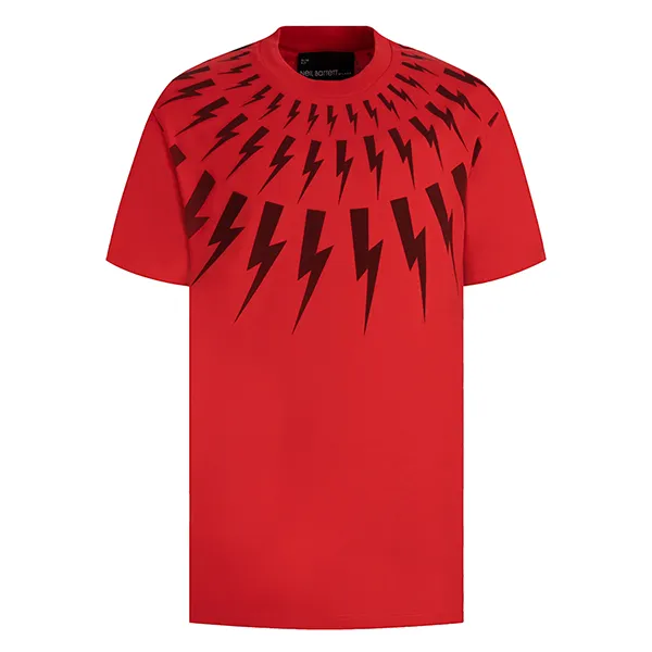 Áo Phông Neil Barrett Red Fair-Isle Thunderbolt Printed PBJT007ST510S-3486 Màu Đỏ Size XS