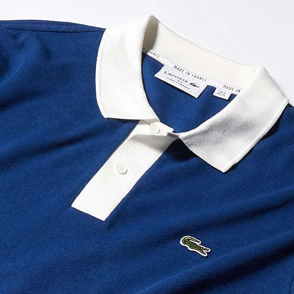 Áo Polo Dài Tay Lacoste Men's Long-Sleeve Paris Classic Fit PH1873 8G4 Màu Xanh Dương Size XS