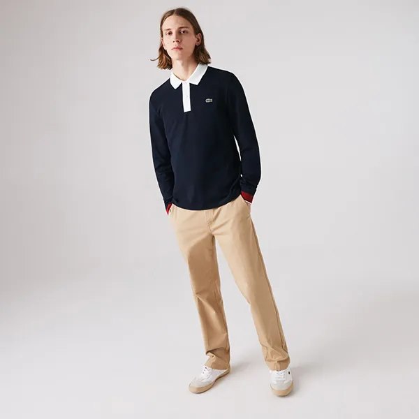 Áo Polo Dài Tay Nam Lacoste Regular Fit Made In France Polo PH1873-FZG Màu Xanh Đen Size 2 - Thời trang - Vua Hàng Hiệu