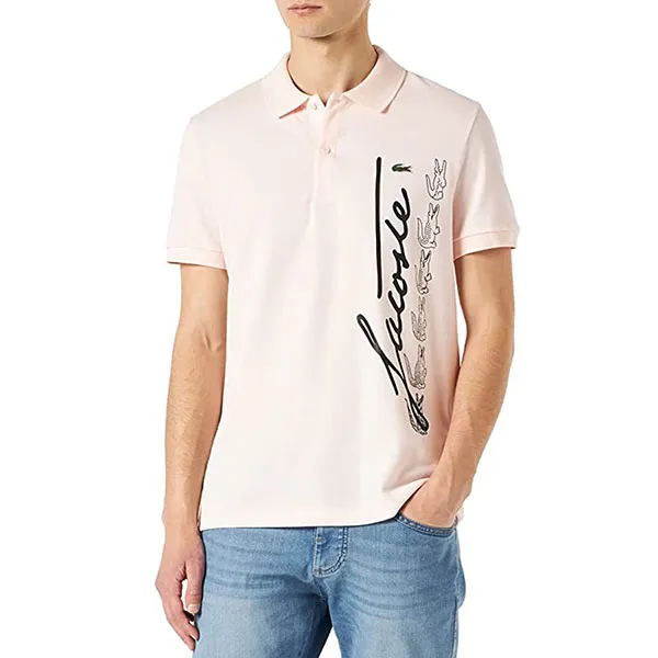 Áo Polo Lacoste Men's Regular Fit Signature Cotton Pique PH2087 CPM Màu Hồng Nhạt Size M - Thời trang - Vua Hàng Hiệu