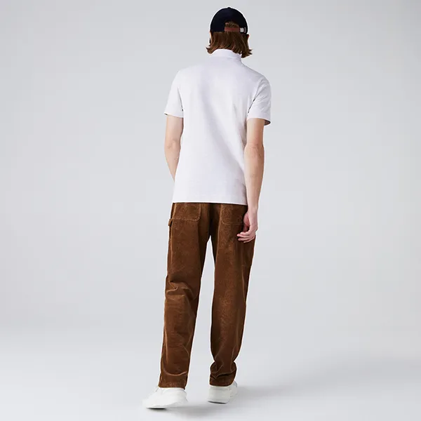 Áo Polo Nam Lacoste Men's Paris Polo Shirt Regular Fit Stretch PH5522 HT1 Màu Trắng Xám Size XS