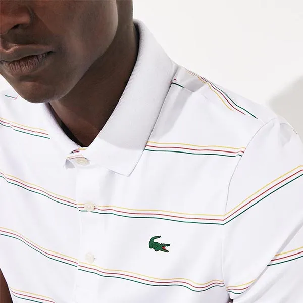 Áo Polo Lacoste Men's Presidents Cup Multi-Stripe Breathable Jersey Golf Polo DH0436 3AE Màu Trắng Size M - 3
