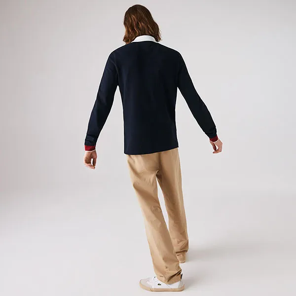 Áo Polo Dài Tay Lacoste Men's Long-Sleeve Paris Classic Fit PH1873 FZG Màu Xanh Navy Size XS