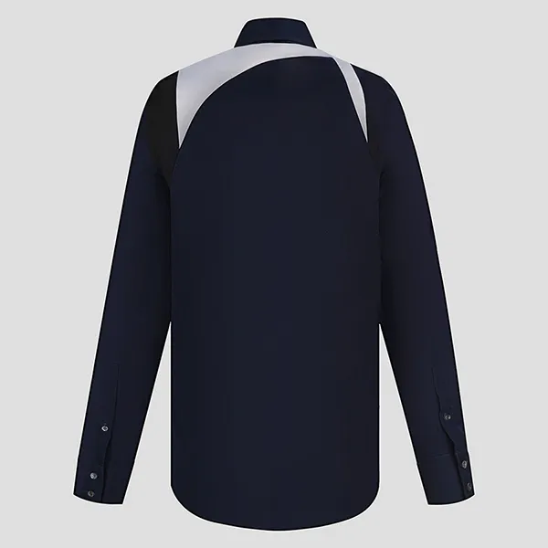 Áo Sơ Mi Alexander McQueen Tape Logo Harness 646759 QQN66 4108 Màu Xanh Navy