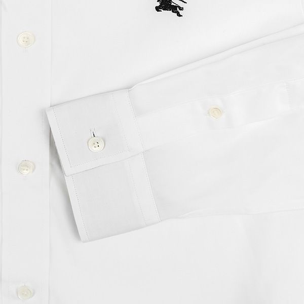 Áo Sơ Mi Burberry Logo Embroidered White 8036292 Màu Trắng Size S - 4