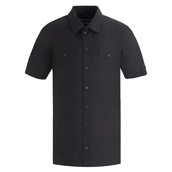 Áo Sơ Mi Nam Dolce & Gabbana D&G Short-Handed G5DL9T FU5GK N0000 Màu Đen Size 40