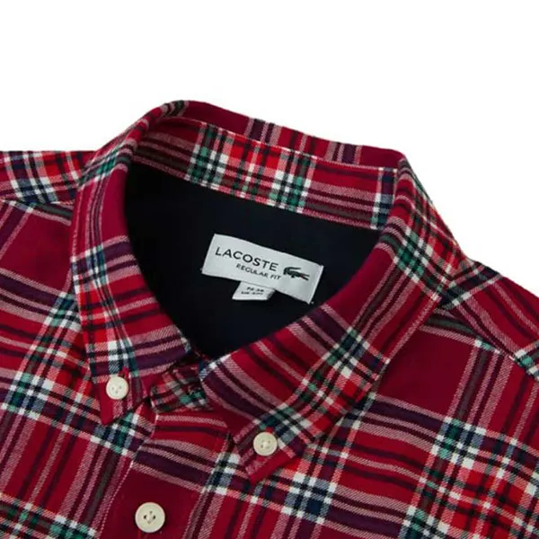 Áo Sơ Mi Lacoste CH886E 6AW Kẻ Caro Màu Đỏ Size S