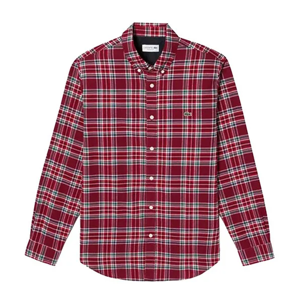 Áo Sơ Mi Lacoste CH886E 6AW Kẻ Caro Màu Đỏ Size S