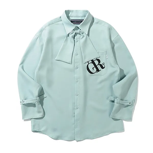 Áo Sơ Mi Romantic Crown [Tgt X Rmtcrw] Ribbon Belt Shirt Light Blue Màu Xanh Sáng