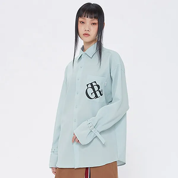 Áo Sơ Mi Romantic Crown [Tgt X Rmtcrw] Ribbon Belt Shirt Light Blue Màu Xanh Sáng