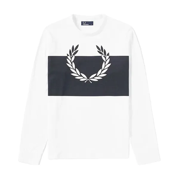 Áo Thun Dài Tay Fred Perry T-Shirt Men's White M4517 129 Màu Trắng Size S