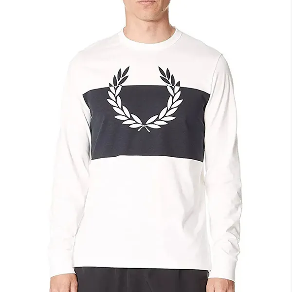 Áo Thun Dài Tay Fred Perry T-Shirt Men's White M4517 129 Màu Trắng Size S