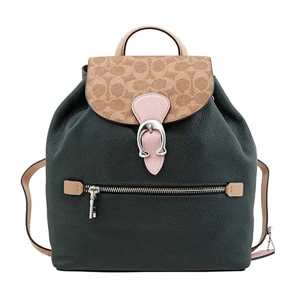 Balo Coach Ladies Signature Evie Backpack In Dark Green 4149 LHQ64 Màu Xanh Nâu