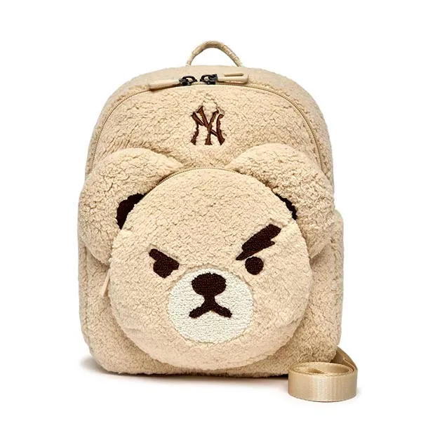 Balo Trẻ Em MLB Mega Bear New York Yankees 7ABKC0326-50BGL Màu Be