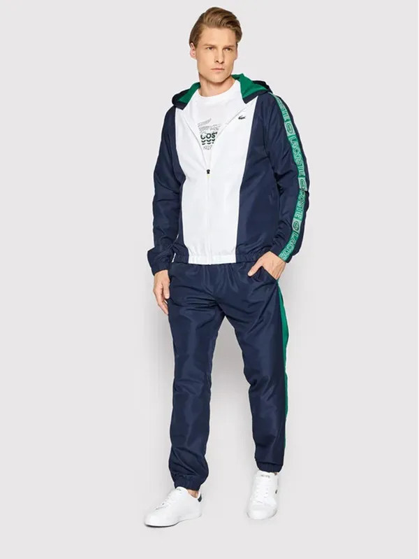Bộ Quần Áo Gió Lacoste Colourblock Trainingspak Navy/White/Green Màu Trắng - Xanh Size S - Thời trang - Vua Hàng Hiệu