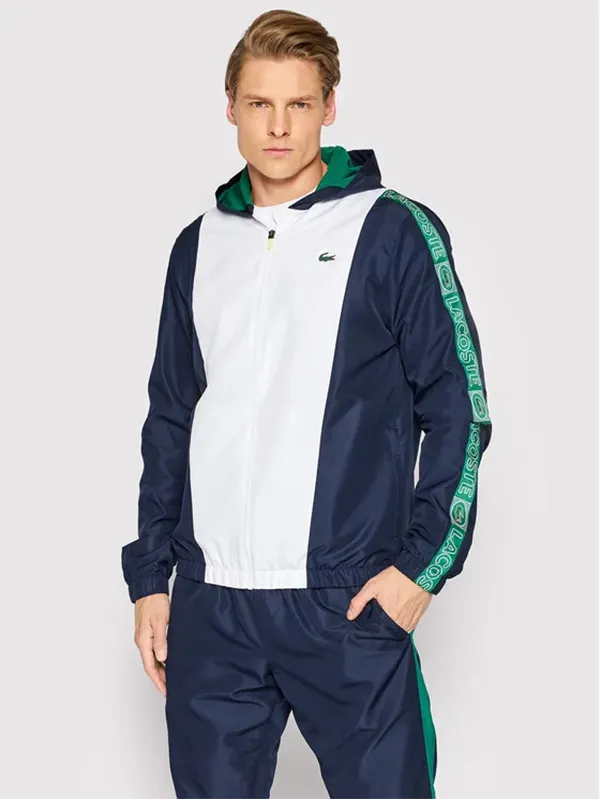 Bộ Quần Áo Gió Lacoste Colourblock Trainingspak Navy/White/Green Màu Trắng - Xanh Size S - Thời trang - Vua Hàng Hiệu