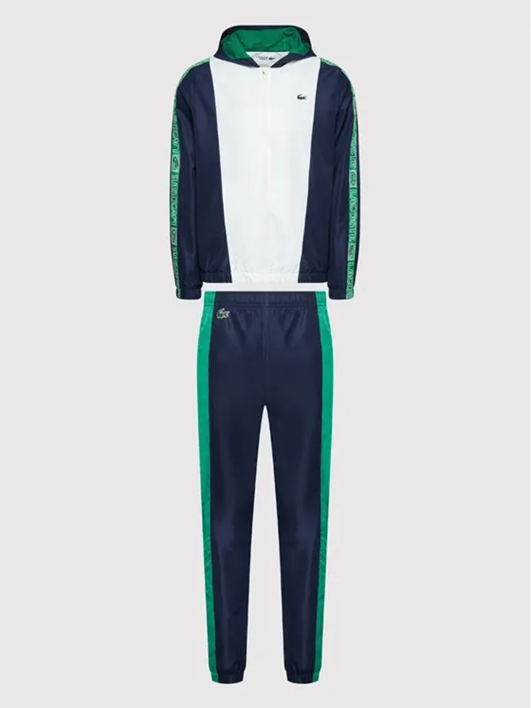 Bộ Quần Áo Gió Lacoste Colourblock Trainingspak Navy/White/Green Màu Trắng - Xanh Size S - Thời trang - Vua Hàng Hiệu