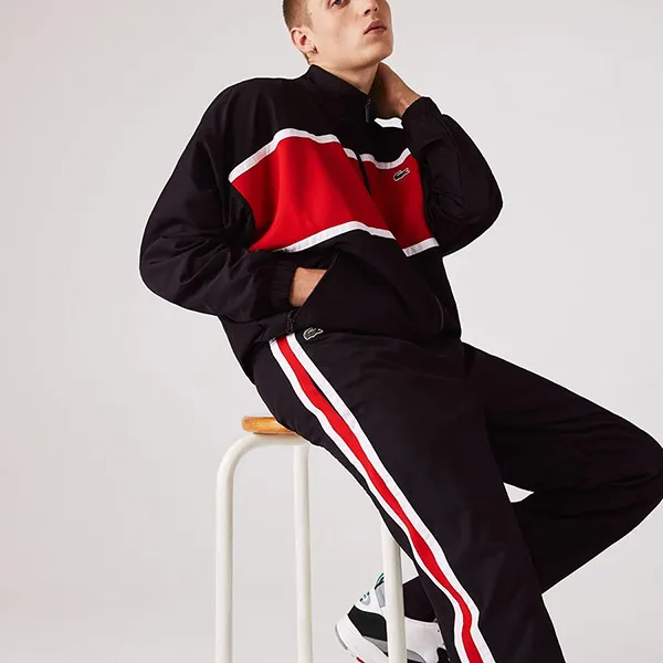 Bộ Quần Áo Gió Lacoste Tracksuit Lacoste Men WH1572 Sport Loose Color-Block Màu Đen Size XS