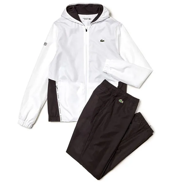 Bộ Quần Áo Gió Lacoste Tracksuit White Black Màu Trắng - Đen Size M - Thời trang - Vua Hàng Hiệu