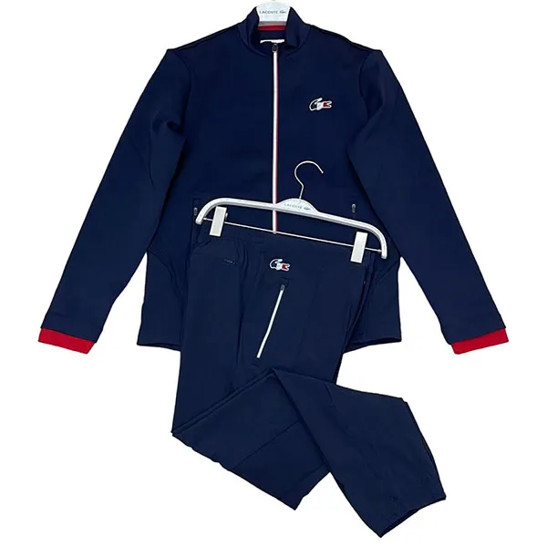 Bộ Quần Áo Gió Lacoste Sport Zipped Jacket Màu Xanh Navy Size M