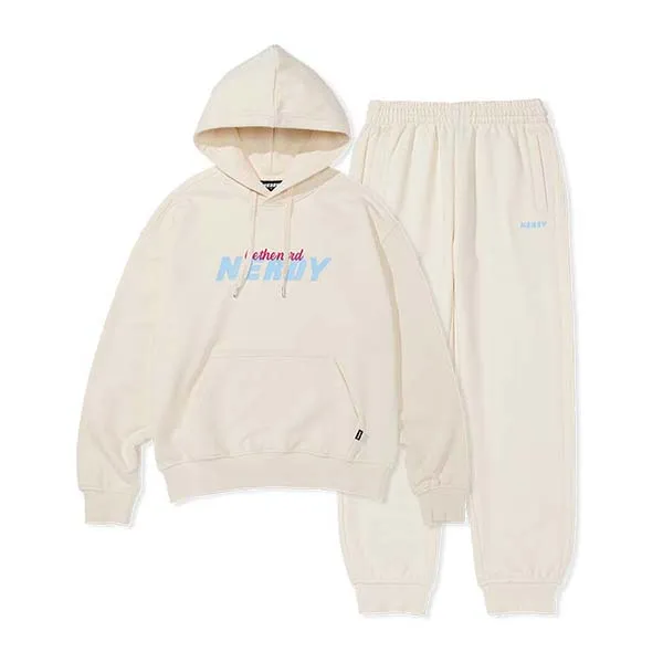 Bộ Quần Áo Nỉ Nerdy Logo Cursive Màu Kem