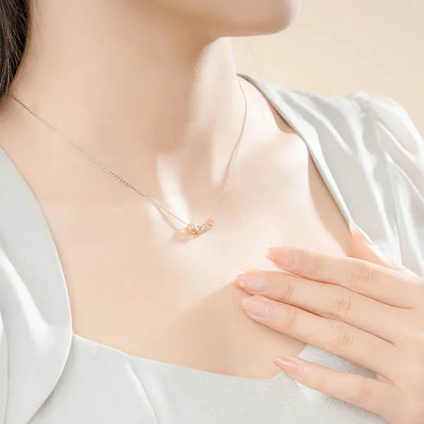 Dây chuyền Huy Thanh Jewelry DCMAMD 618 Màu Bạc – Vàng Hồng - Trang sức - Vua Hàng Hiệu