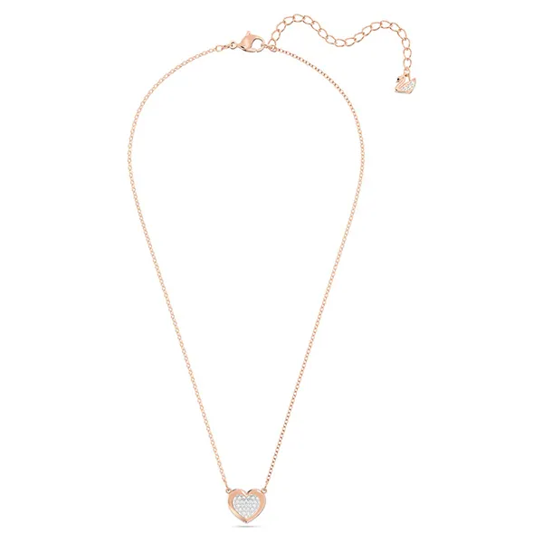 Dây Chuyền Swarovski Hall Pendantpavé, Heart, White, Rose Gold-Tone Plated 5646727 Màu Vàng Hồng