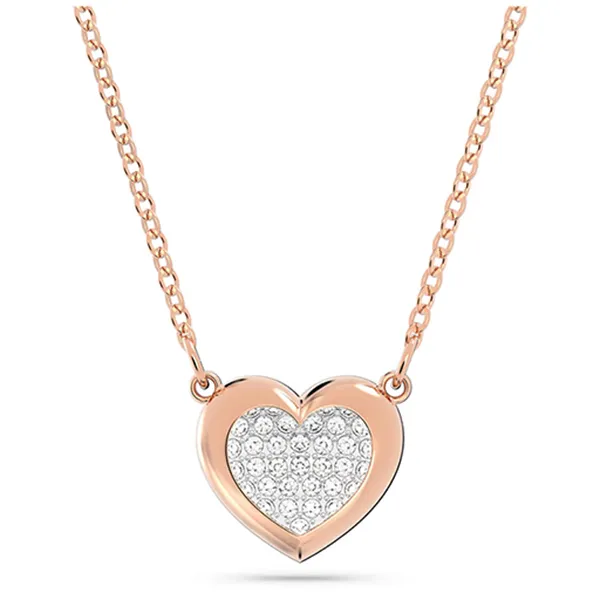 Dây Chuyền Swarovski Hall Pendantpavé, Heart, White, Rose Gold-Tone Plated 5646727 Màu Vàng Hồng