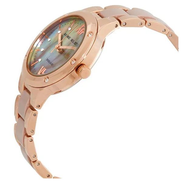 Đồng Hồ Anne Klein Crystal Mother Of Pearl Dial Ladies Watch AK/3758TPRG Màu Vàng Hồng