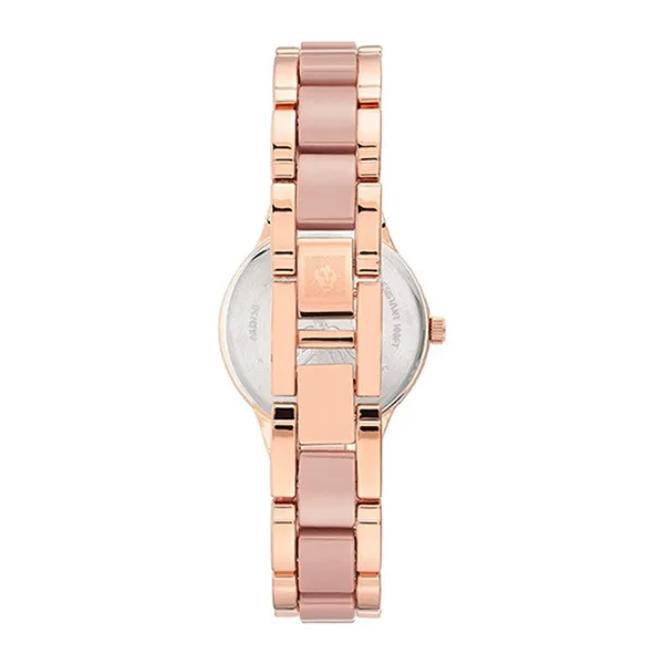 Đồng Hồ Anne Klein Crystal Mother Of Pearl Dial Ladies Watch AK/3758TPRG Màu Vàng Hồng