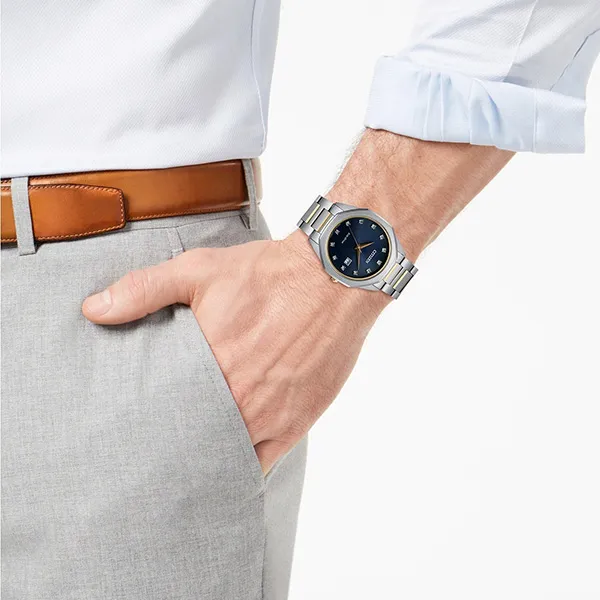 Đồng Hồ Đôi Citizen Hublottt Eco-Drive Corso Diamond BM7494-51L & EW2584-53L Màu Xanh Bạc - Đồng hồ - Vua Hàng Hiệu